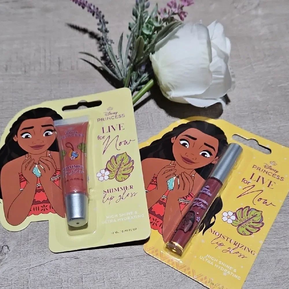 Disney 🎁 Princess Shimmer and Moisturizing Lip Gloss Set - Pink